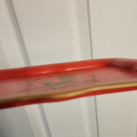 Vintage Maxey Peacock Tin - Metal Trays (4) ~ Tip or Snack Tray ~ 1960s ~ VGUC - Picture 13 of 15